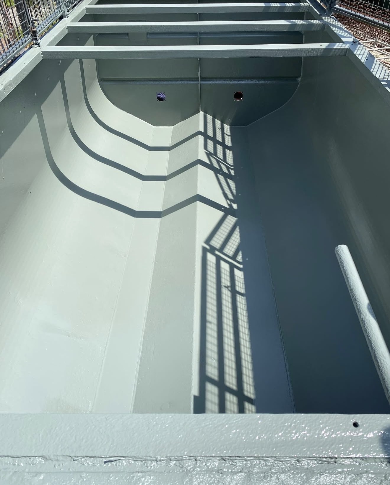 Industrial coating application on steel structure